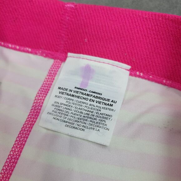 Nike Pro XS Womens Dri-Fit Pink & Yellow Striped Compression Capris - Picture 7 of 16